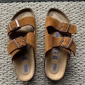 NIB Birkenstock Arizona suede sandals, mink (brown), size 38 (US 7-7.5)